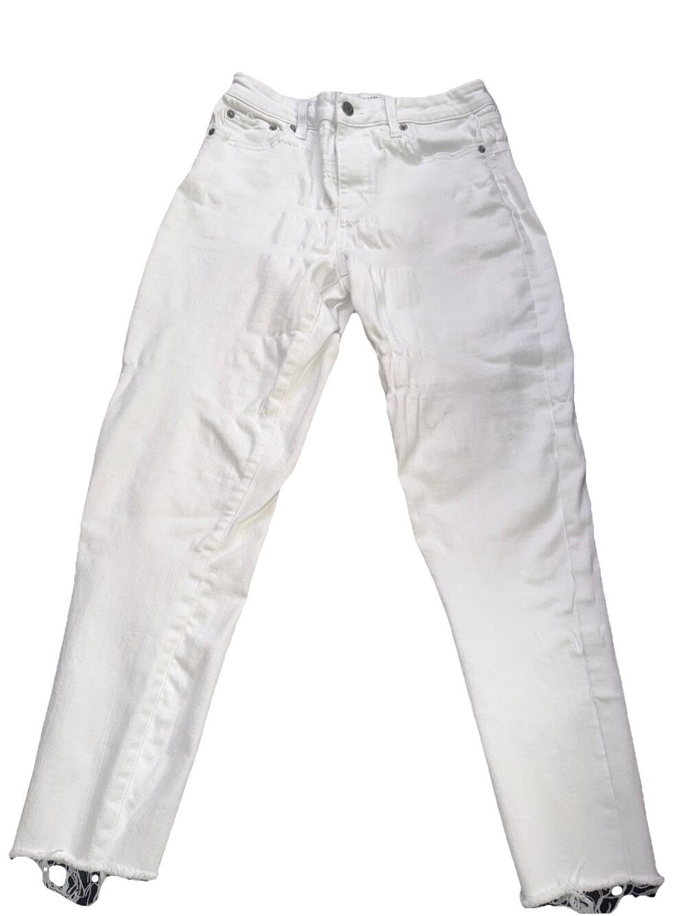 Pistola White Jeans Size 27 Cotton Blend summer Frayed (AA19)